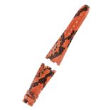 AP BANDS GENTLEMAN'S ORANGE AND BLACK SKIN WATCH STRAP