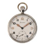 HELVETIA MILITARY NICKEL PLATED GENTLEMAN'S POCKET WATCH