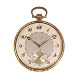 IWC 14CT GOLD OPEN FACE GENTLEMAN'S POCKET WATCH