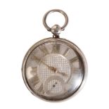 EDWARD ADAMS OF EXETER SILVER OPEN FACEGENTLEMAN'S POCKET WATCH