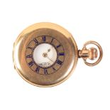 WALTHAM GOLD PLATED GENTLEMAN'S HALF HUNTER POCKET WATCH