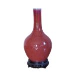 A CHINESE SANG DE BOEUF" BOTTLE VASE"