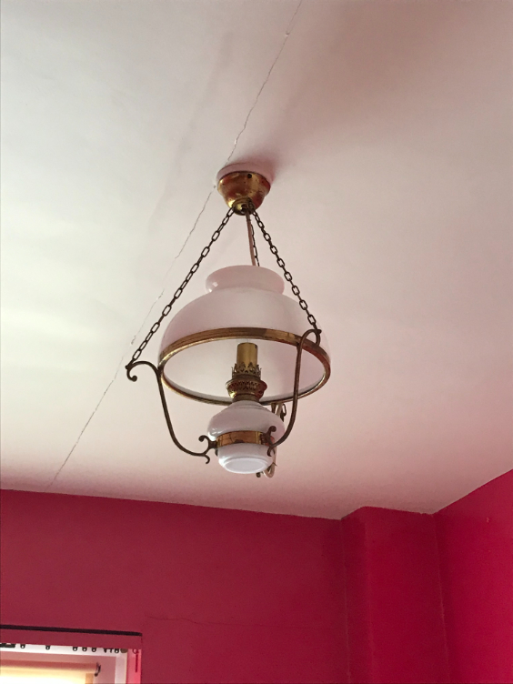 A 1930’S STYLE GLASS CEILING LIGHT,