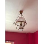 A 1930’S STYLE GLASS CEILING LIGHT,