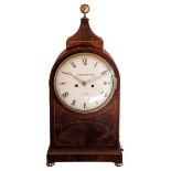 A LATE GEORGE III INLAID MAHOGANY BRACKET CLOCK