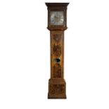 A WALNUT AND MARQUETRY LONGCASE CLOCK,