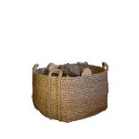 A PAIR OF COUNTRY HOUSE RUSH LOG BASKETS