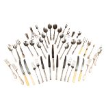 A COLLECTION OF SILVER PLATED FLATWARE,