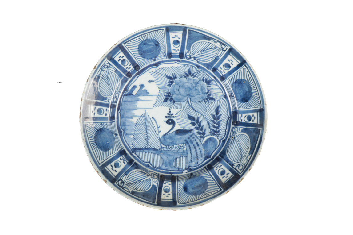 A BLUE AND WHITE DELFT DISH