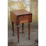 A VICTORIAN PAINTED OAK DROP-LEAF OCCASIONAL TABLE, IN AESTHETIC STYLE,