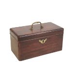 A GEORGE II MAHOGANY TEA CADDY,