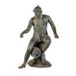 A NEAPOLITAN PATINATED BRONZE MODEL OF A FISHERMAN,