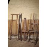 A STAINED HARDWOOD STUDIO EASEL,