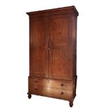 A GEORGE IV OR WILLIAM IV MAHOGANY WARDROBE, ATTRIBUTABLE TO GILLOWS,