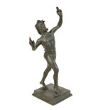 A NEAPOLITAN BRONZE MODEL OF THE POMPEIIAN DANCING FAUN,