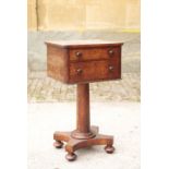 A GEORGE IV OAK WORK TABLE, POSSIBLY BY GILLOWS,
