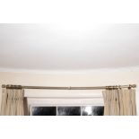 THREE BRASS CURTAIN RAILS,