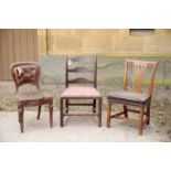 A GEORGE III MAHOGANY SIDE CHAIR,