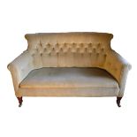 A VICTORIAN UPHOLSTERED TWO SEAT SOFA,
