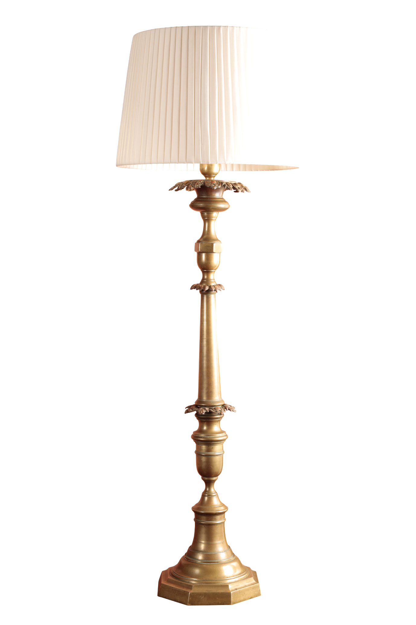 A GEORGE IV BRASS NEWEL LAMP, - Image 2 of 2