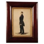ENGLISH SCHOOL, 19TH CENTURY A caricature style full-length portrait of a gentleman