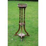 A VICTORIAN PARCEL GILT MAHOGANY VASE STAND IN AESTHETIC STYLE, BY GILLOWS,