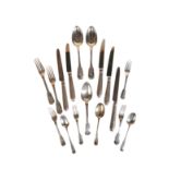 A COLLECTION OF GEORGIAN AND LATER SILVER FLATWARE