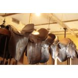 ELEVEN LEATHER POLO SADDLES,