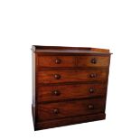 AN EARLY VICTORIAN MAHOGANY CHEST OF DRAWERS,