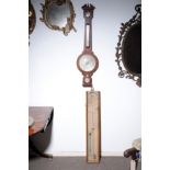 A MAHOGANY WALL BAROMETER / THERMOMETER, BY NEGRETTI & ZAMBRA,