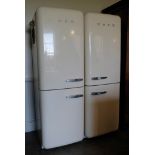 A PAIR OF SMEG FRIDGE FREEZERS,