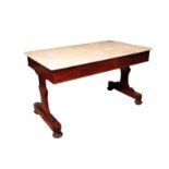 A GEORGE IV MAHOGANY AND MARBLE TOPPED WASH TABLE, ATTRIBUTABLE TO GILLOWS,