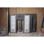 THREE VICTORIAN CAST IRON FIREPLACE FRONTS,