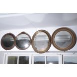 FOUR VARIOUS WALL MIRRORS,