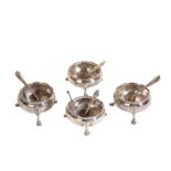 A SET OF FOUR MATCHED SILVER SALTS