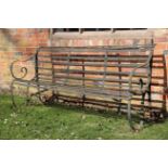 A VICTORIAN WROUGHT IRON GARDEN BENCH,