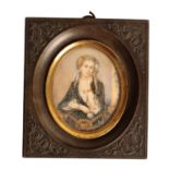 FRENCH SCHOOL A miniature portrait of a young woman