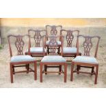 A SET OF SIX MAHOGANY DINING CHAIRS IN GEORGE III STYLE, IN THE MANNER OF GILLOWS,