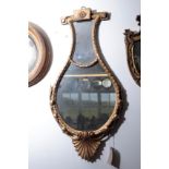 A VICTORIAN GILTWOOD FRAMED WALL MIRROR,