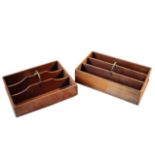 TWO GEORGE III MAHOGANY CUTLERY PORTERS,