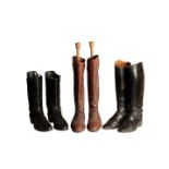THREE PAIRS OF GENTLEMAN'S LEATHER RIDING BOOTS,
