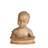 A SCULPTED PLASTER BUST OF AN INFANT, IN RENAISSANCE STYLE,
