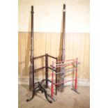 A PAIR OF VICTORIAN TURNED WOOD BEDPOSTS,