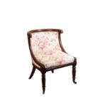 A REGENCY SIMULATED ROSEWOOD LIBRARY TUB CHAIR, IN THE MANNER OF GILLOWS,