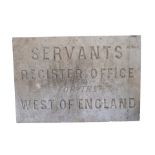 A VICTORIAN ENGRAVED MARBLE SIGN,