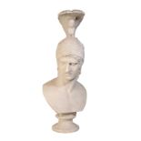 AFTER WILLIAM THEED, (1804 - 1891), A PAINTED PLASTER BUST OF ACHILLES,
