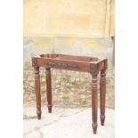 A LOUIS PHILIPPE MAHOGANY AND METAL MOUNTED CONSOLE TABLE,