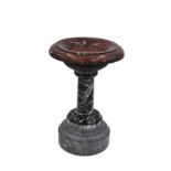 A CONTINENTAL SAMPLE MARBLE TAZZA OR STAND,
