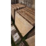 APPROXIMATELY EIGHTY STONE COMPOSITION PAVING SLABS,
