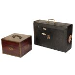 A FAUX LEATHER COVERED WOOD GOVERNMENT DESPATCH BOX,
